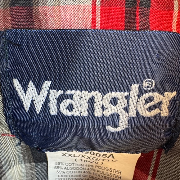 Wrangler Womens Plaid Dark Pearl Snap Long Sleeve Shirt‎ XXL (18-20) Western Y2K - Picture 2 of 12